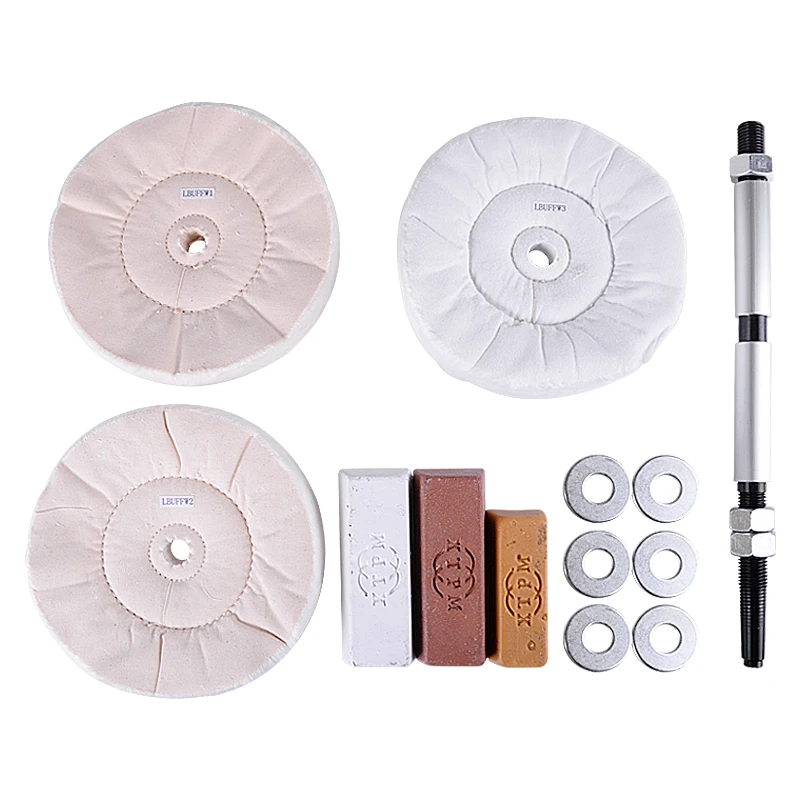 

8-Inch 3-Wheel Polisher Woodworking Lathe Wool Cloth Wheel Polishing Wax Pipe Special-Shaped Polishing