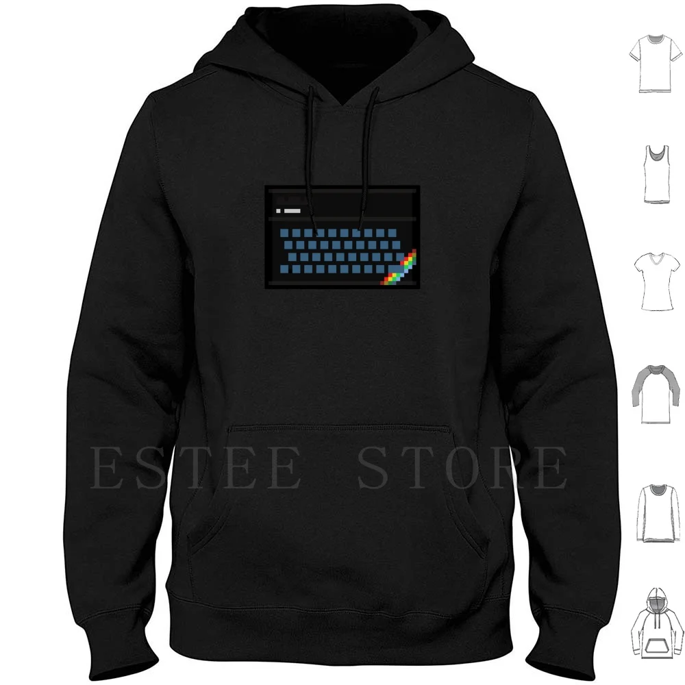 Zx Spectrum 16 / 48k Hoodies Long Sleeve Zx Spectrum Pixel Binman Game 8 Bit Retro Gamer Computer Colour Clash