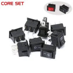 5/10Pcs Push Button Switch 10x15mm SPST 2Pin 3A 250V KCD11 Snap-in on/Off Rocker Switch 10MM*15MM Black Red and White