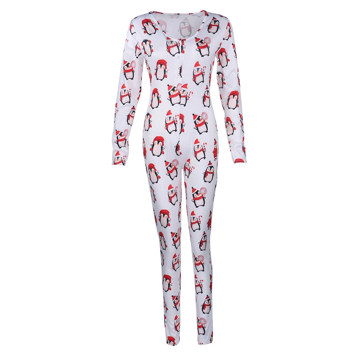 Frauen Langarm Homewear Jumps uit Knopf Cartoon gestreift gedruckt Rundhals Pyjama Anzug weibliche Slim Fit Stram pler