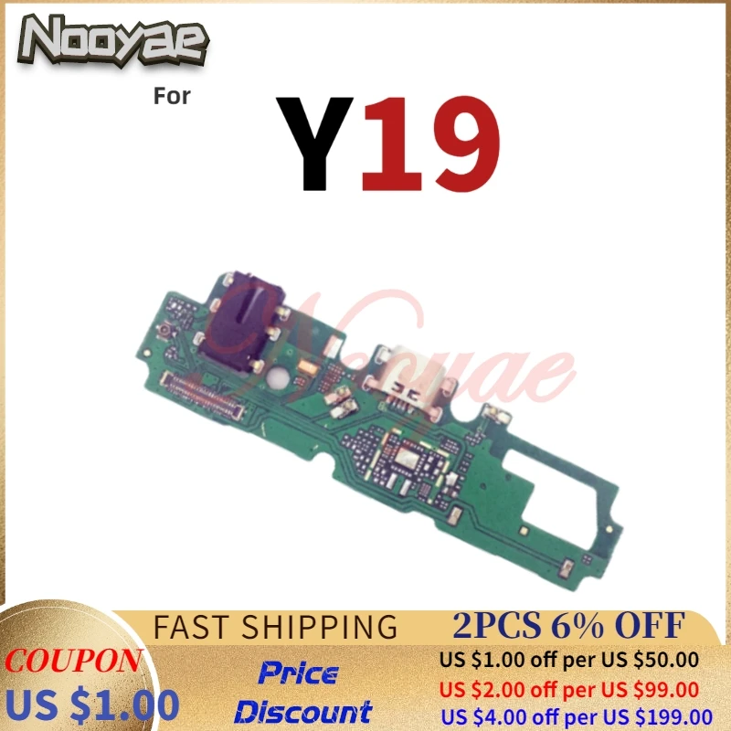 For Vivo Y19 2019 USB Dock Charger Charging Port Plug Flex Cable Board Microphone MIC + Tracking