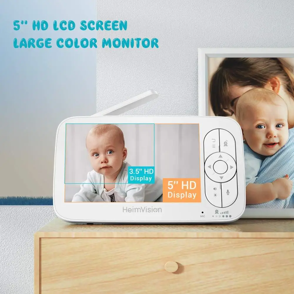 New Inch Baby Monitor with Camera Wireless Video Nanny 720P HD Security Night Vision Temperature Sleep Camera