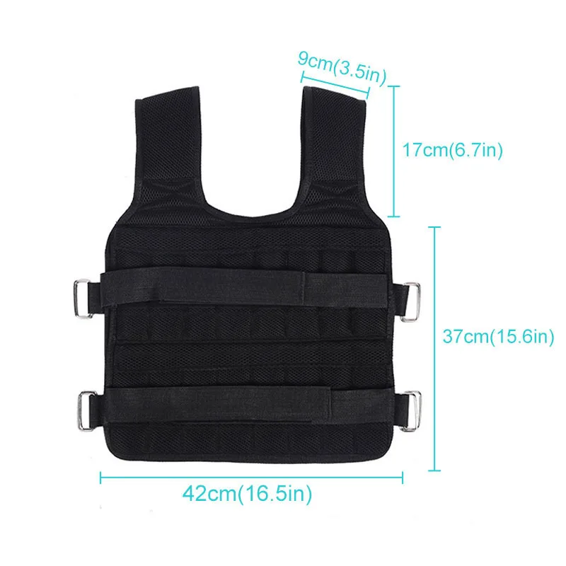 15KG 30KG Loading Weight Vest Adjustable Weights Jacket Breathable Shockproof with Multi Pockets For Running Weight Lifting