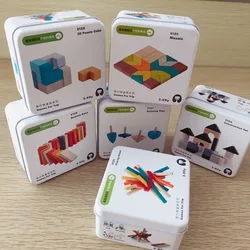 Kinder Holz Puzzle Domino Tangram Spielzeug Frühen Lernen Bildung Intelligenz Kinder Interaktive Spiel Spielzeug mit Einzelhandel Box