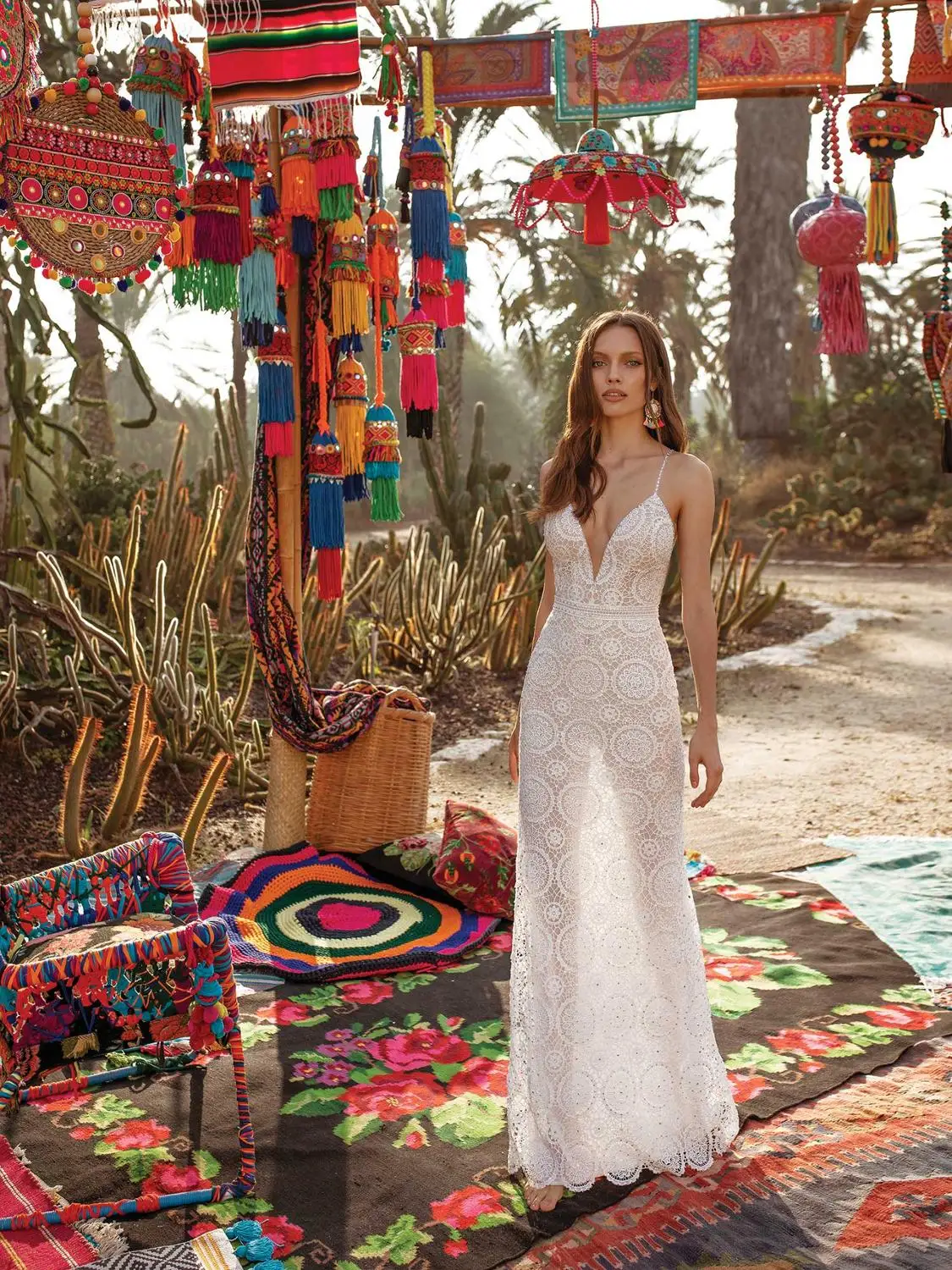 2020 Garis Pernikahan Gaun Sexy Spaghetti Straps Backless Renda Appliques Bridal Gaun Lantai Panjang Plus Ukuran Pernikahan Gaun