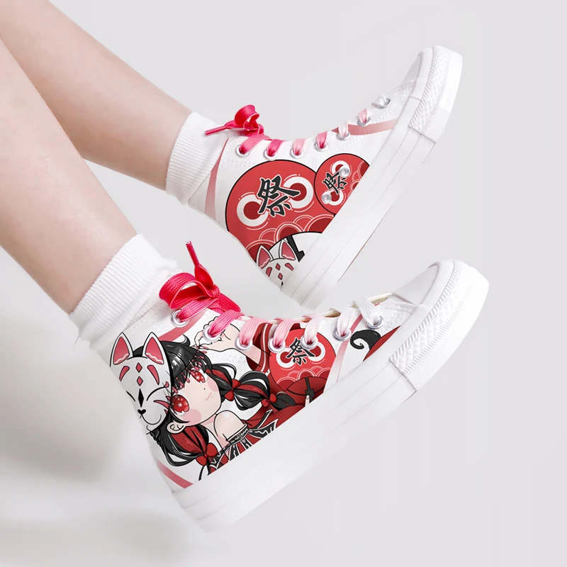 Amy and Michael Desingers Fashion Sneakers Kawaii Girls Students Graffiti Canvas Shoes Female Ladies Casual Plimsolls High Tops