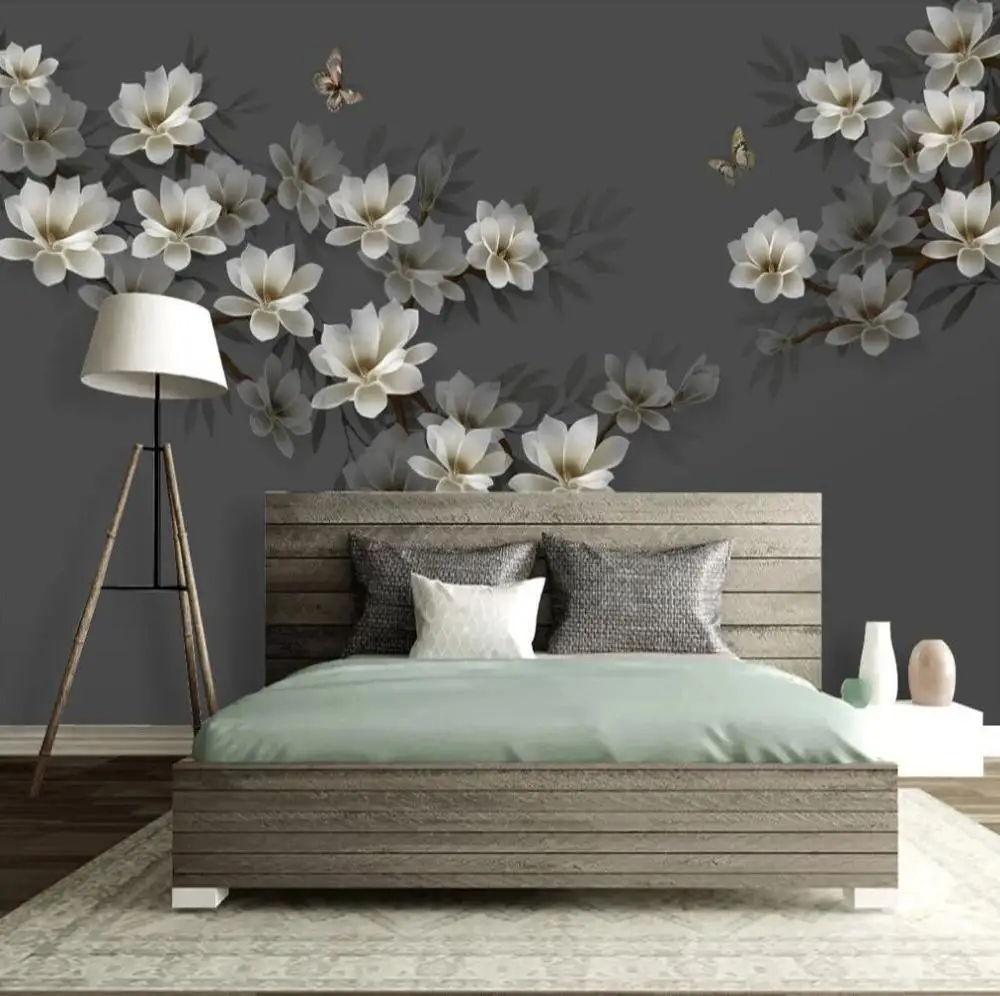 

Custom mural wallpaper 3D hand-painted flowers and birds beautiful living room sofa background wall decorative painting