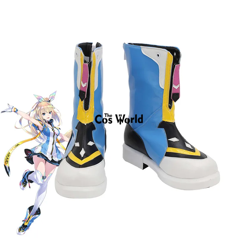 

YouTuber Japanese Virtual VTuber Mirai Akari Customize Cosplay Low Heels Shoes Boots