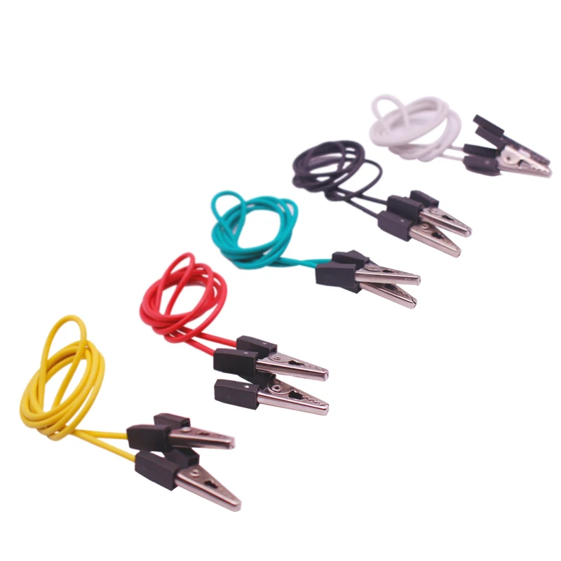 5 Pcs Flat Alligator Clip Color For Robot Car Electronic Kit DIY Project Sensor Experiments Micro:Bit RaspebrryPi 40cm Length