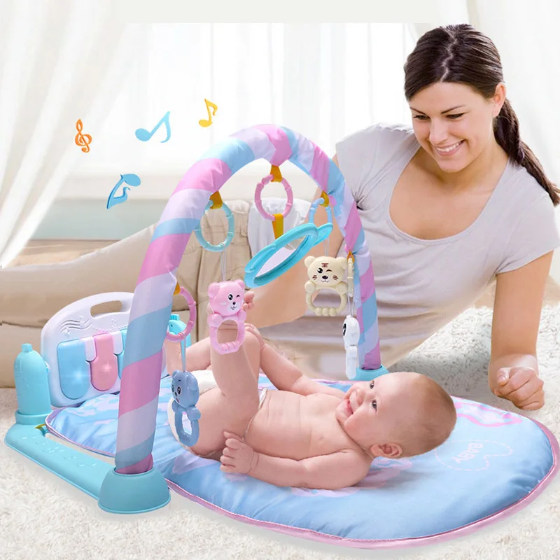 Baby Activity Gym Children Music Rack Play Mat Pedal Piano Keboard Carpet Multifunctional Fitness Stand Infant Early Educational