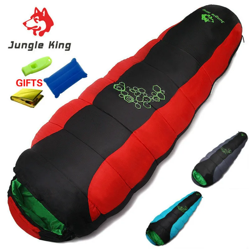 

Jungle King CY0901 Left Right Splicing Thickening Fill Four Holes Cotton Sleeping Bags Outdoor Camping Mountaineer Bag Movement