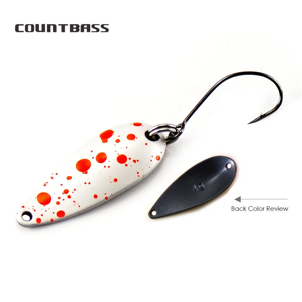 COUNTBASS Trout Spoons Size 2.4g and 4g Fishing Lures Casting Metal Baits for Salmon Pike Bass Brass Material