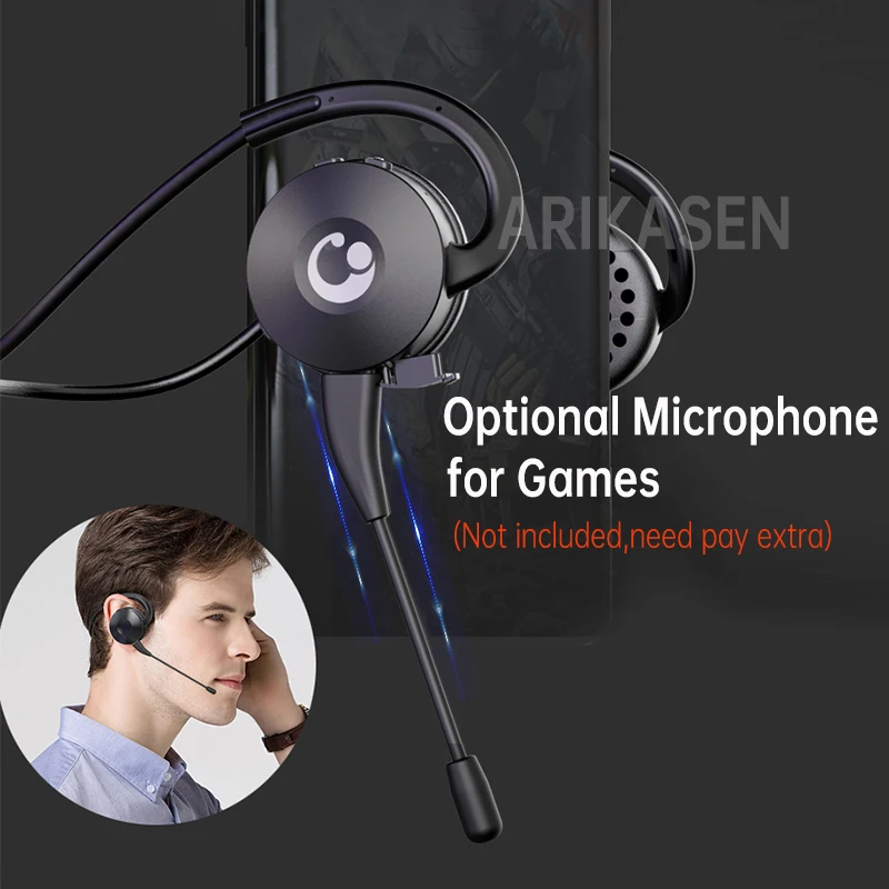 سماعات أذن Arikasen A5 اللاسلكية على الأذن سماعات بلوتوث V5.0 مريحة مع ميكروفون CVC 8.0 سماعة ألعاب إلغاء الضوضاء