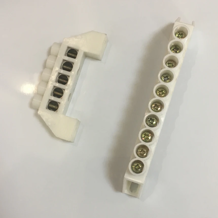 White 5P 7P 10P 12P 5 7 10 12 Position Hole Gound Neutral Wire Row Brass Connector Busbar Bar Strip Bridge Screw Terminal Block