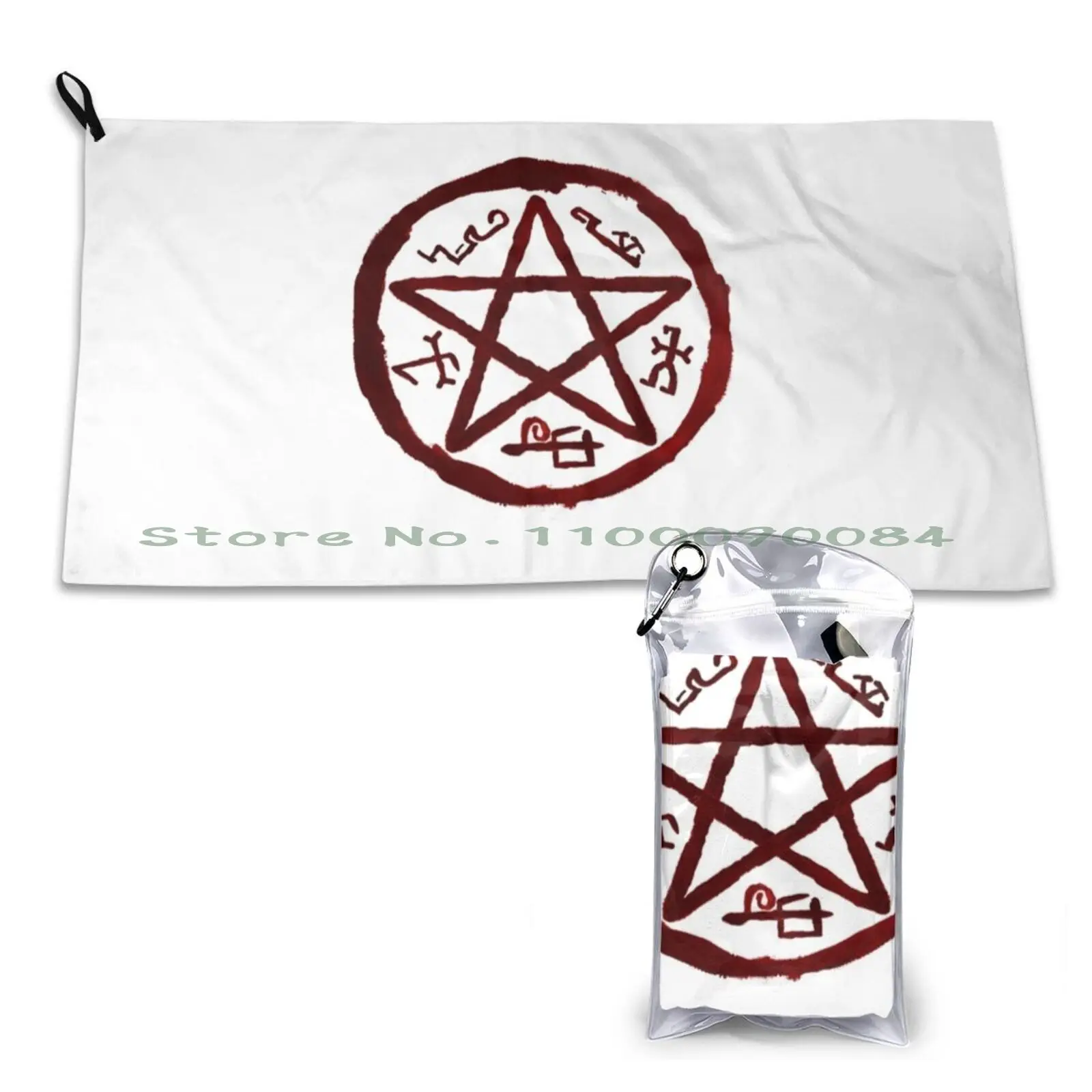 Supernatural Demon Sheild Design Quick Dry Towel Gym Sports Bath Portable Bucket List Flying Adrenaline Extreme Sports