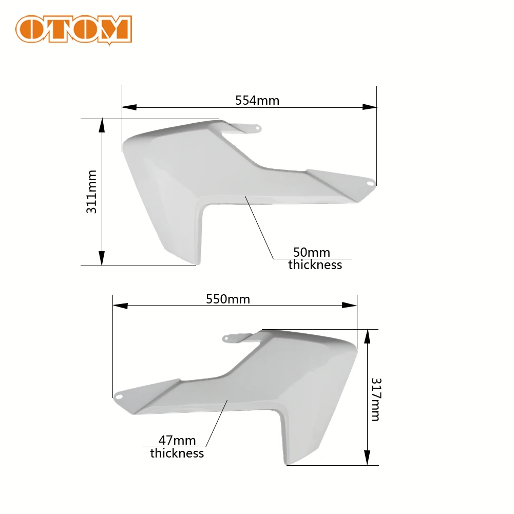 OTOM Plastic Motorcycle Front Side Spoiler Kit Motocross Radiator Shrouds Panels For HUSQVARNA TC125 250 TX300 FS450 FC450 FX350