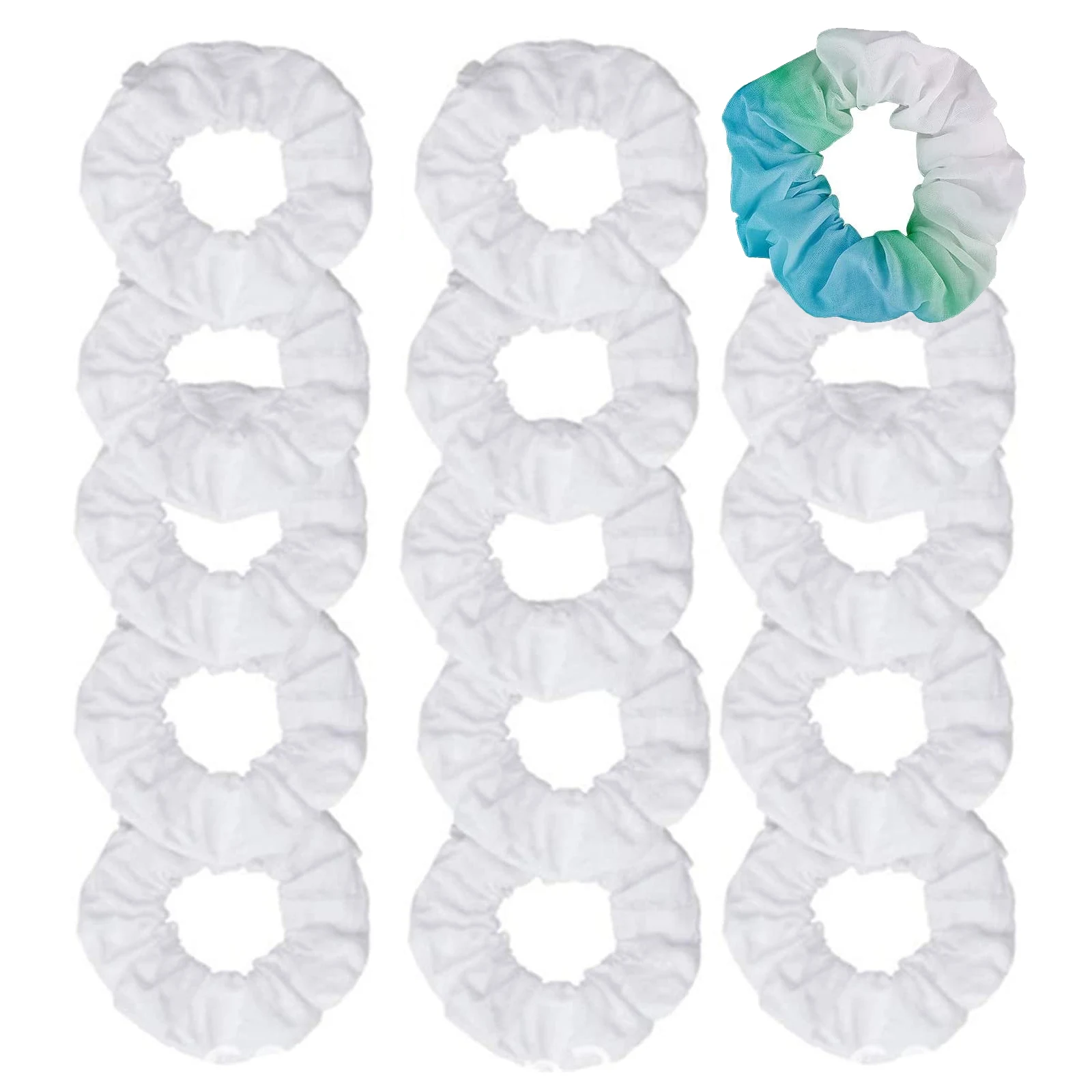 30 15 20PCS New DIY Color Cotton White Scrunchies Elastic Hair Ties Dye Ponytail Holder for Tie Dye Women Girls Hair Accessories