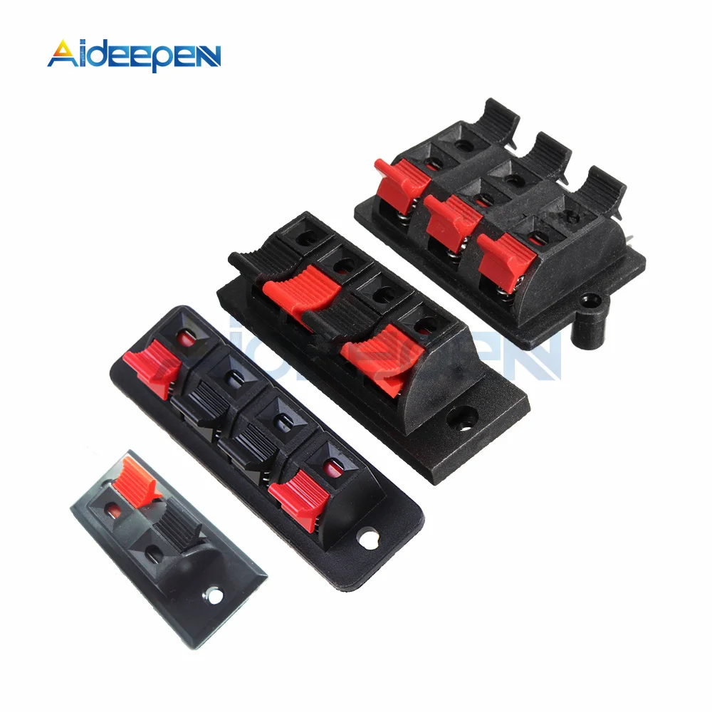 5 pcs 2 positions 4 position 6 position Connector Terminal Push in Jack Spring Load Audio Speaker Terminal Breadboard Clip