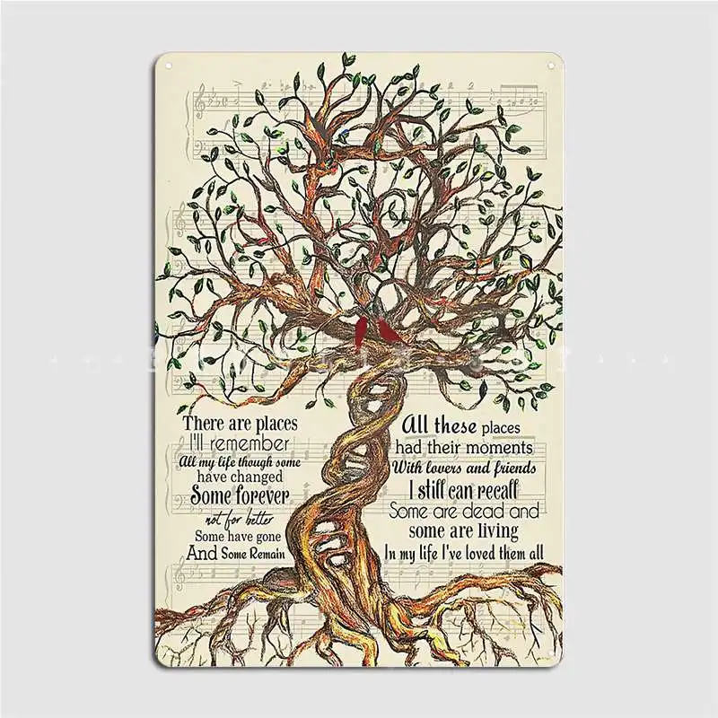 In My Life Lyrics Tree And Cardinal Bird Who Love In My Life Poster Metal Plaque Club Party Party Custom Poster Tin Sign Poster