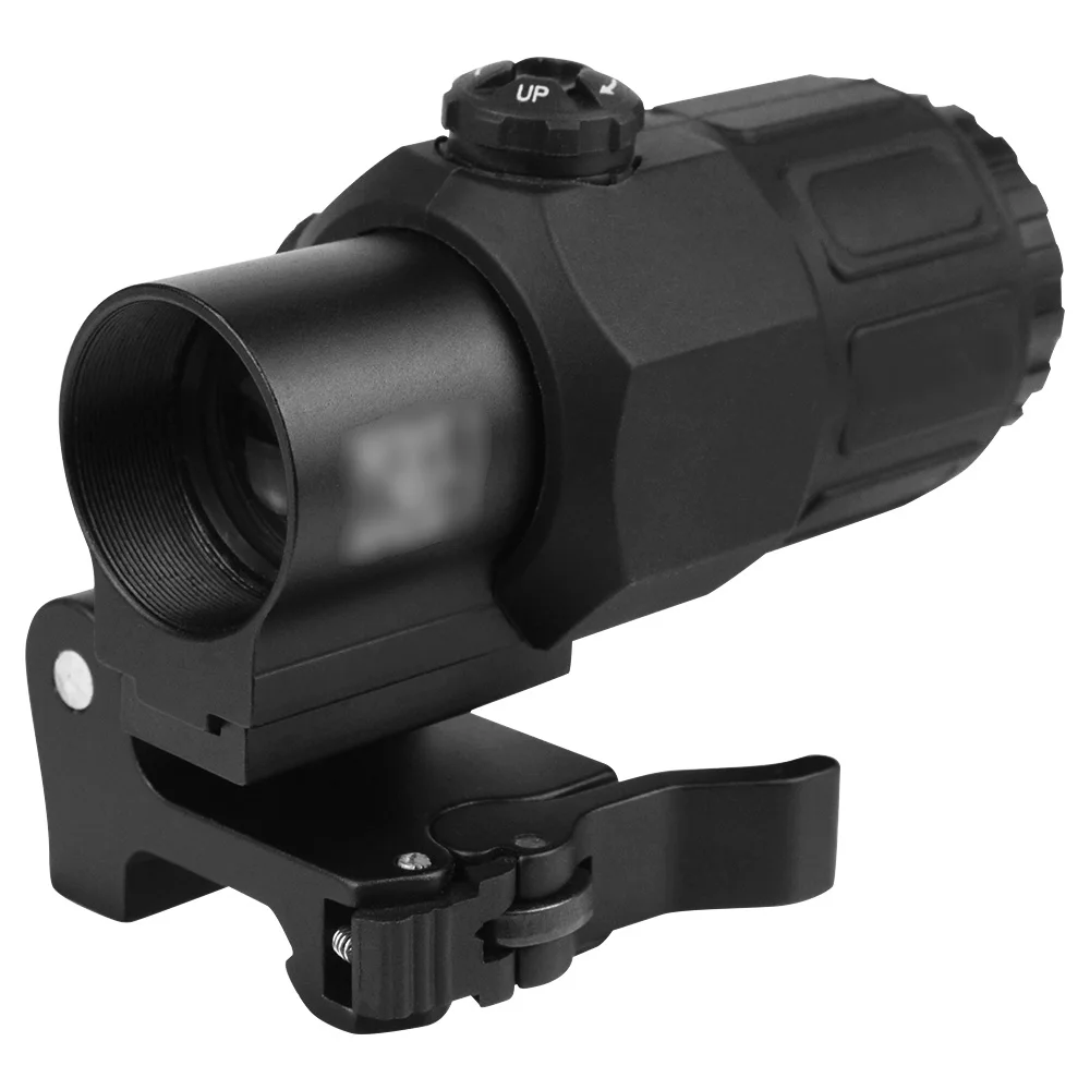 LUGER Airsoft 3X Magnifier G33 With Switch to Side Quick Detachable QD Mount For Hunting Black Apply Red dot 552 553 558