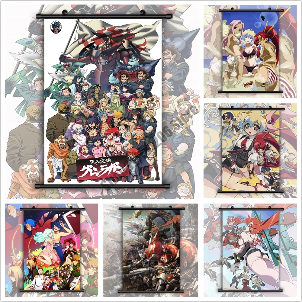 Anime Full Round Square Diamond Painting Diamond Mosaic Tengen Toppa Cross Stitch Kits Embroidery Christmas Room Decor Gift