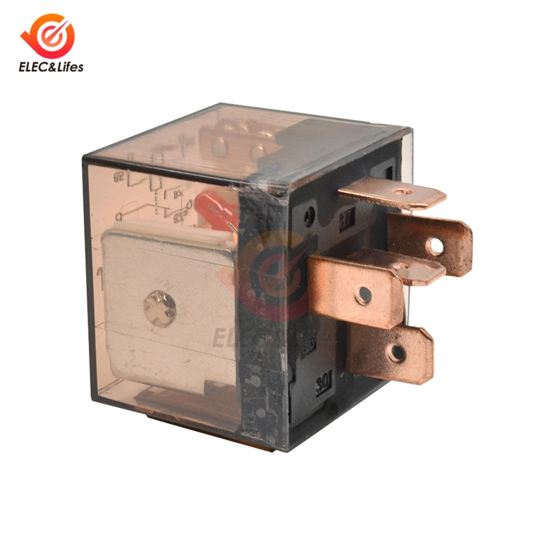 1Set Waterproof Automotive Relay Socket DC 12V 24V 5Pin 80A 100A Car Relay With SPDT Auto Relay Control Switch With Relay Socket