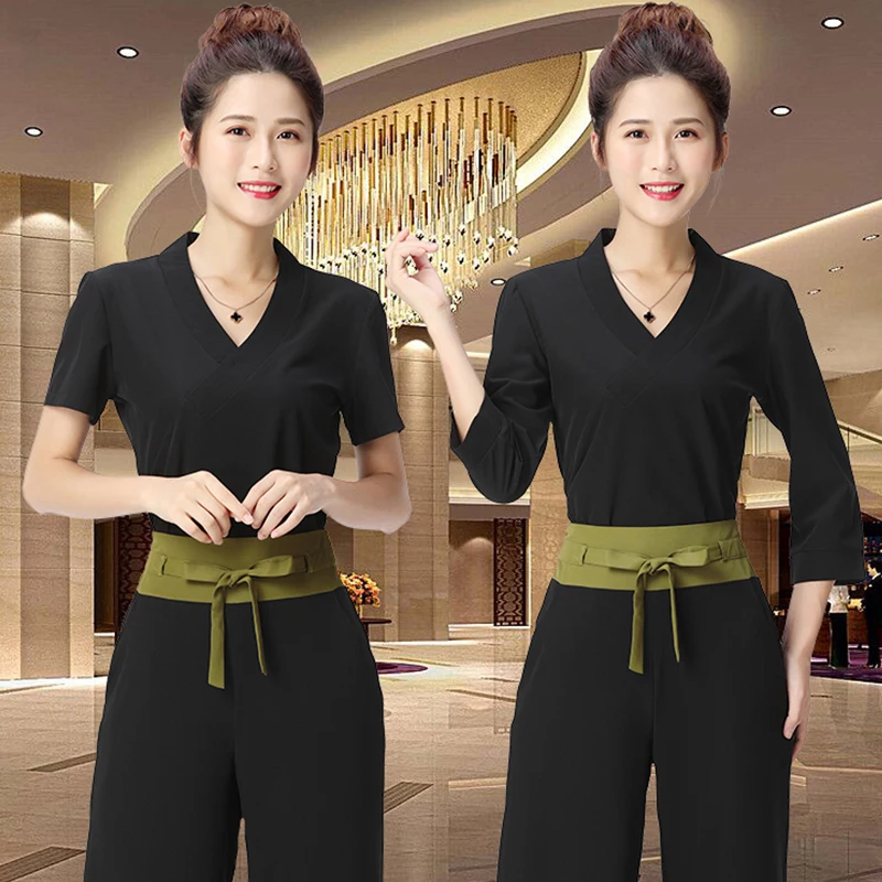 Spring and summer Beauty uniform Spa uniforms salon thai clothes Fashion Slim massage health Overalls Beauty salon Work clothes