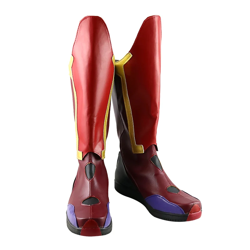 Bottes de Cosplay en faux cuir, accessoires de déguisement de Super-héros Vision Victor shadow, chaussures fantaisie de carnaval d'halloween