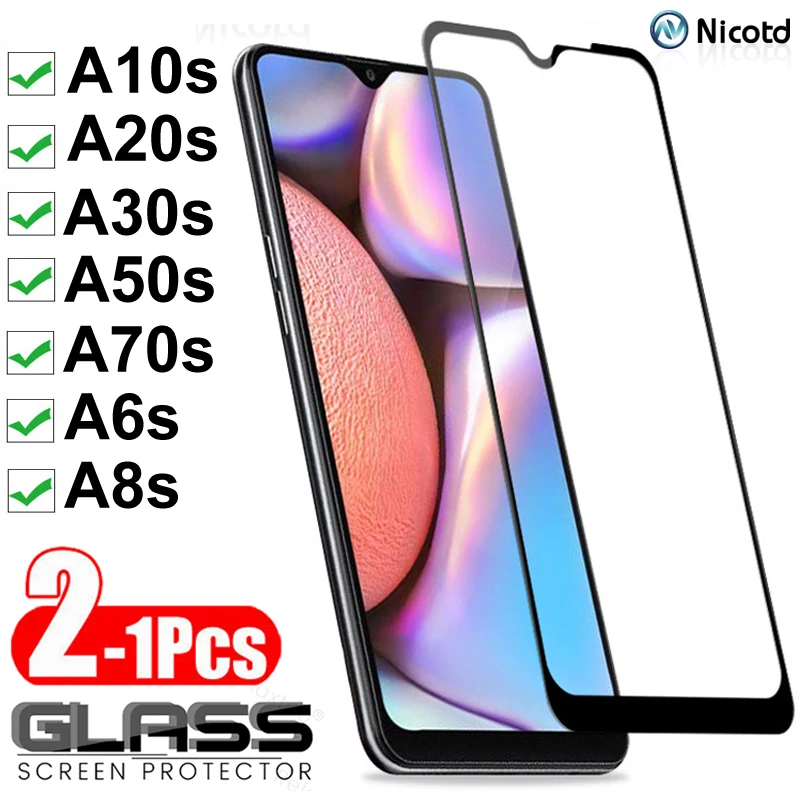 

1-2Pcs/Lot Full Cover Tempered Glass For Samsung Galaxy A50s A30s A20s A10s Protective Glass on Galaxy A6s A8s Screen Protector