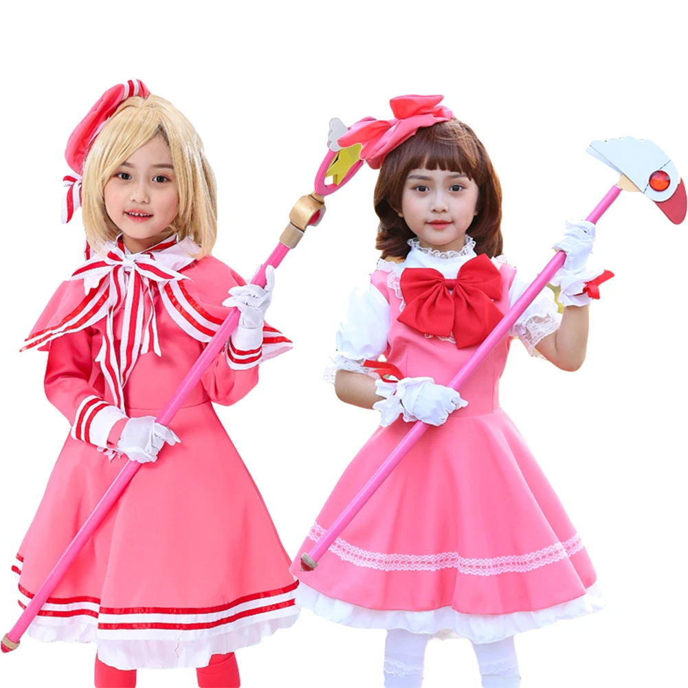 ELBCOS CARDCAPTOR Girls Kinomoto Sakura Shool Uniform Sailor Suit (Dress+Hat+Bowtie+Gloves)