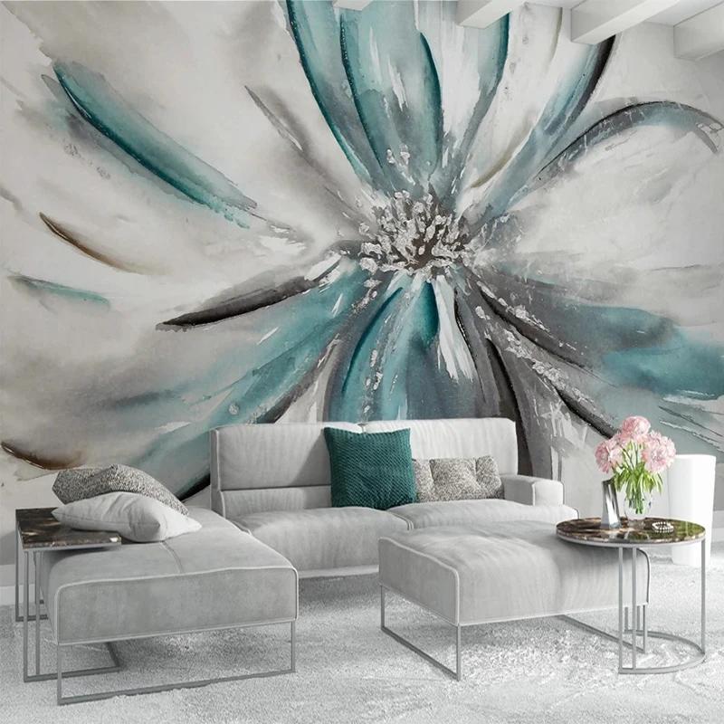 Custom Any Size Mural Wallpaper Hand Painted Oil Painting 3D Flower Background Wall Decoration Living Room Bedroom Home Frescoes