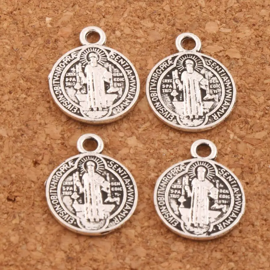 400pcs 14.7x11.7mm Zinc Alloy Saint Benedict Medal Cross Smqlivb Spacer Beads Pendants Jewelry DIY L1691