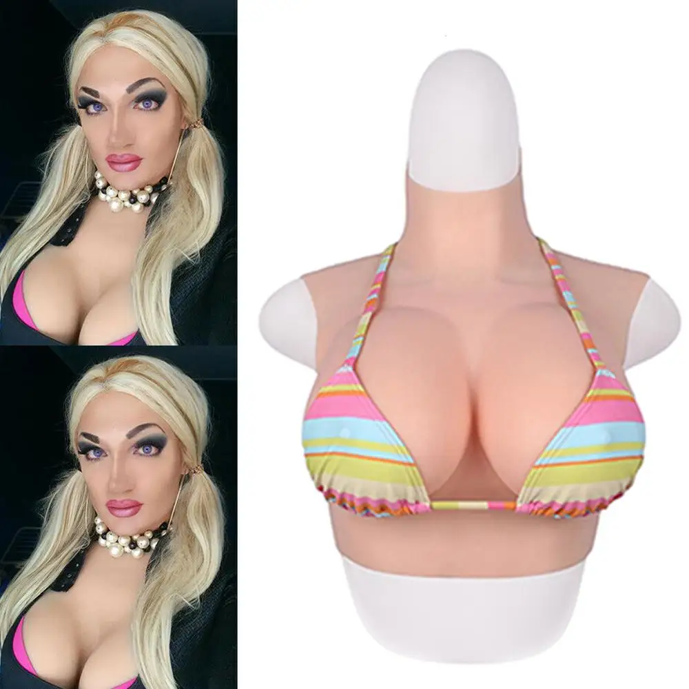 

C D E G Cup Cotton Breast Forms Breastplate Fake BoobsDrag Queen Breastplate For Crossdresser Cosplay