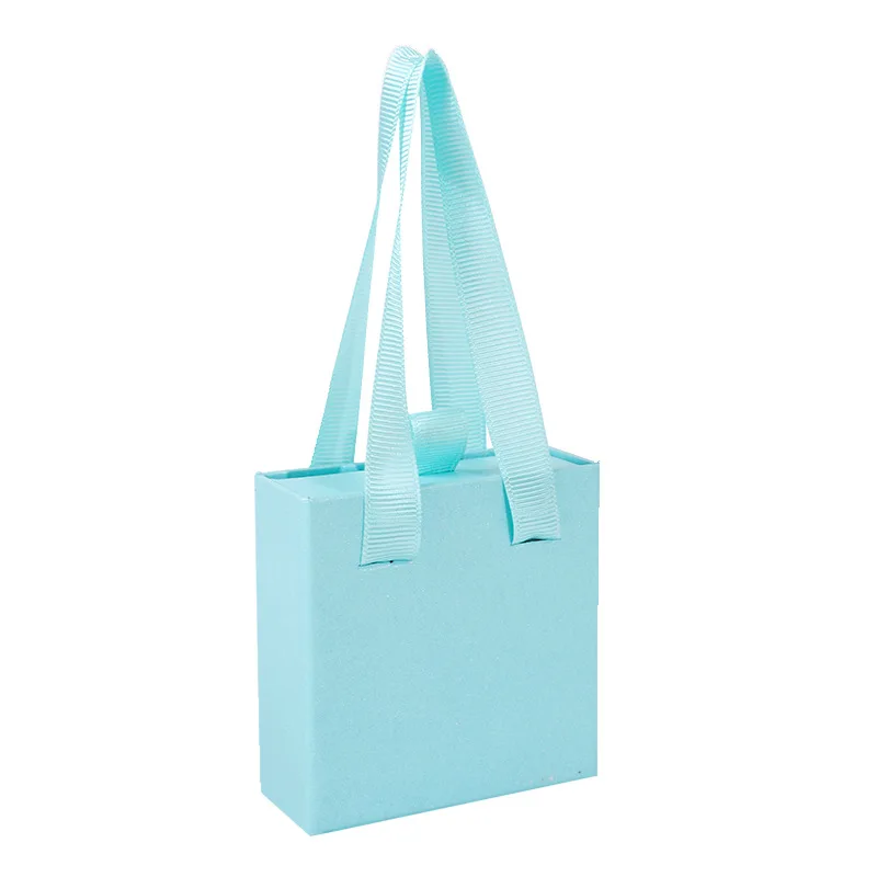 10pcs Colorful Cardboard Drawer Ear Ring Jewelry Package Box Necklac Bangle Holder New Year Party Wedding Ribbon Handle Gift Box