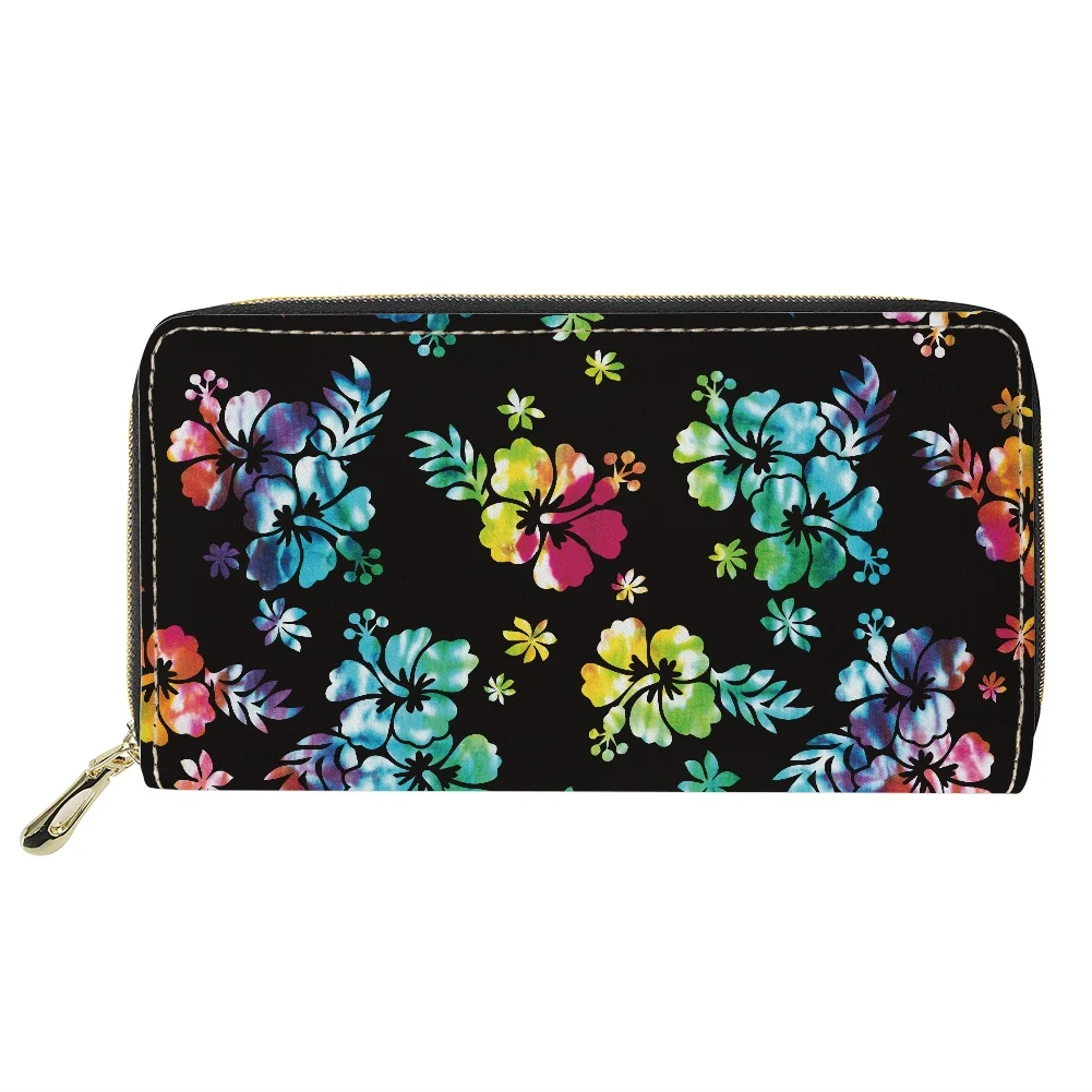 

HYCOOL Female bag Polynesian Tribal Hawaii Floral Print Zipper Women's wallet Luxury Long cheap women's bag with free shipping