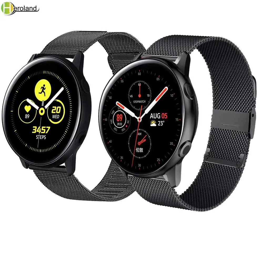 Watch Strap band Milanese Loop For Samsung Galaxy Watch Active 2 40mm 44mm Bracelet Stainless Steel For Forerunner165/165M Strap