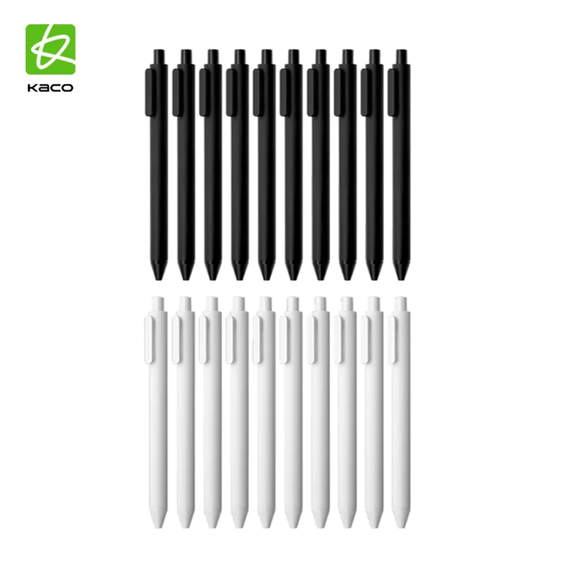 10pcs Original Kaco Pen 0.5mm Gel Pen Signing Pen Core Durable Signing Pen Refill Smooth Writing for School Office Smart Home