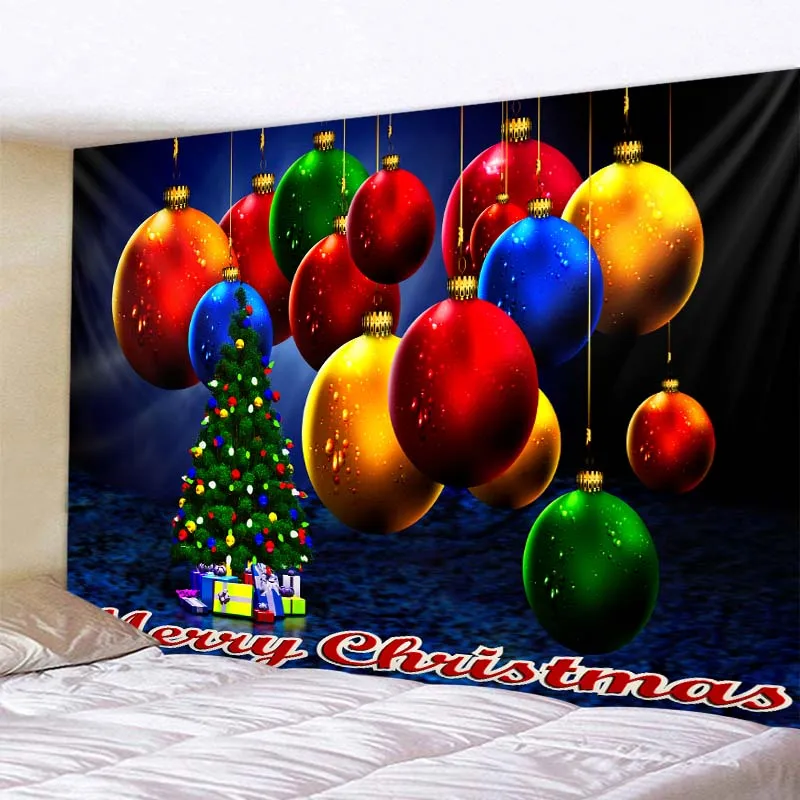 

Christmas tapestry Santa Claus Christmas ball background wall hanging holiday decoration household items wall decoration