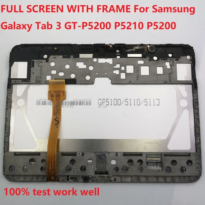 

For Samsung Galaxy Tab 3 GT-P5200 GT-P5210 P5210 P5200 LCD Display Screen Panel + Touch Screen Digitizer Sensor Assembly Frame