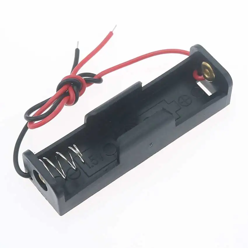 Cltgxdd AA 14500 Plastic Battery Storage Case Box 1 2 3 4 5 6 Slot Way 1.5V DIY Batteries Holder Spring Clip W/ Wire Lead Pin