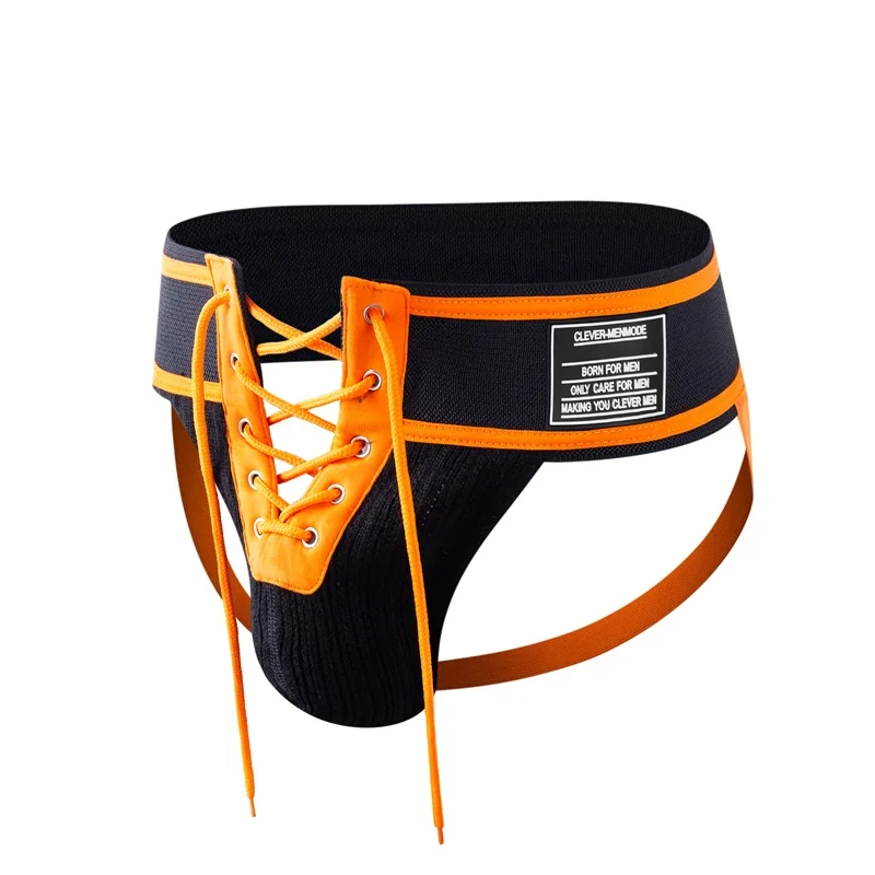 Jockstrap Sexy pour hommes, sous-vêtement avec laçage, pochette pour pénis, Lingerie, ceinture à lacets, ouvert devant, Gay, caleçon, fétiche,