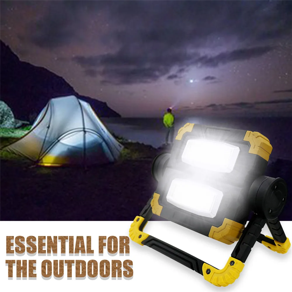 Projecteur LED portable pour réparation camping, lampe de travail, budgétaire étanche, utilise 4 piles AA, 190W