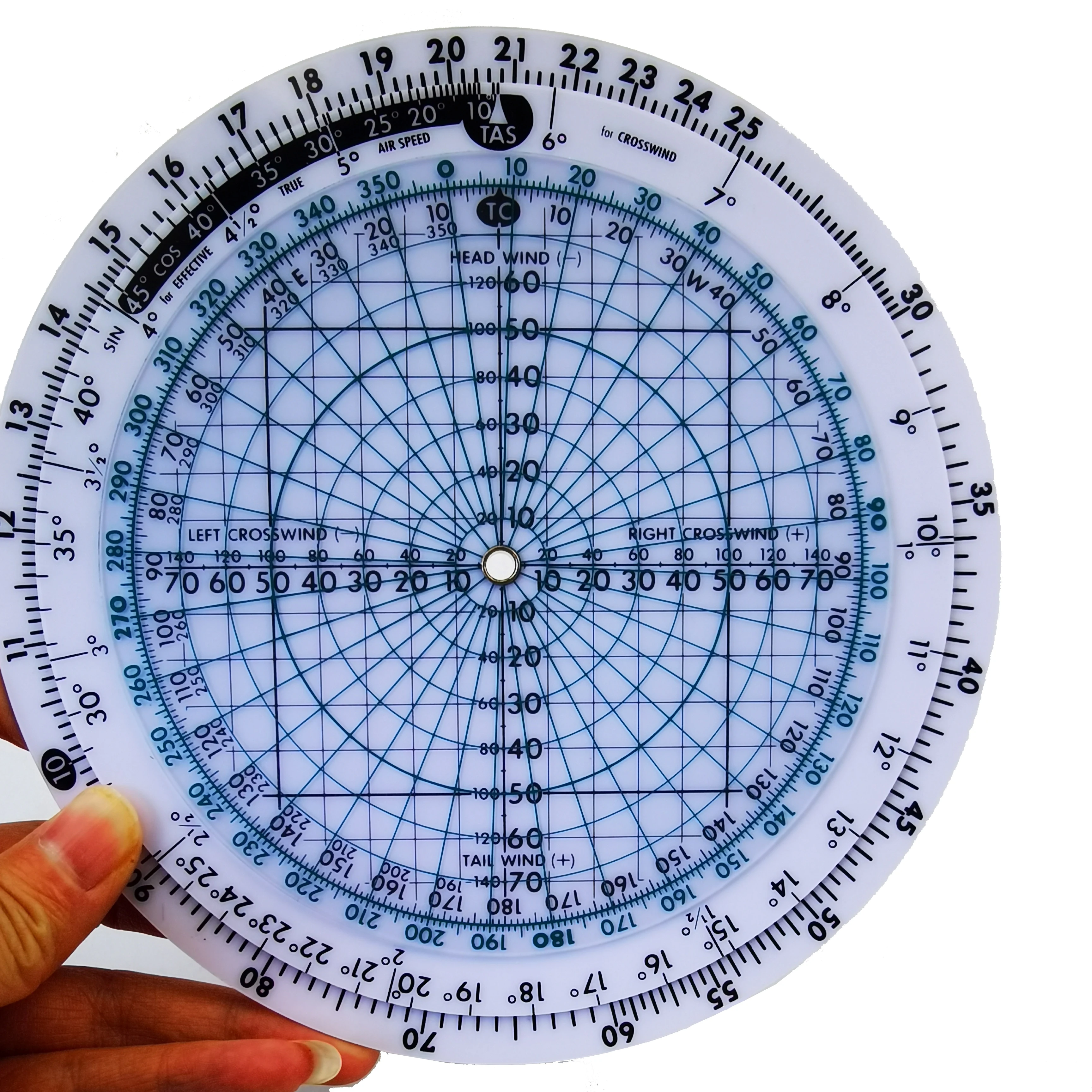 Aviation Round Shape Circular Vector Flight Measuring Computer Calculator Training Plastic Ruler