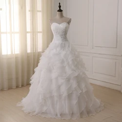 Jiayigong Real Wedding Dress Robe De Mariee Cusstomized White/ Ivory Sweetheart Ruffles Corset Plus Size Dresses Vestido Novia