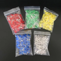 Kit assressentide diode électroluminescente LED, blanc, vert, rouge, bleu, jaune, orange, rose, violet, chaud, bricolage, 5mm, 100 pièces