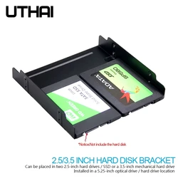 UTHAI G17 2.5/3.5 inch HDD SSD to 5.25 inch Floppy-Drive SSD Hard Drive Bracket Metal Hard Disk Converter Adapter Caddy