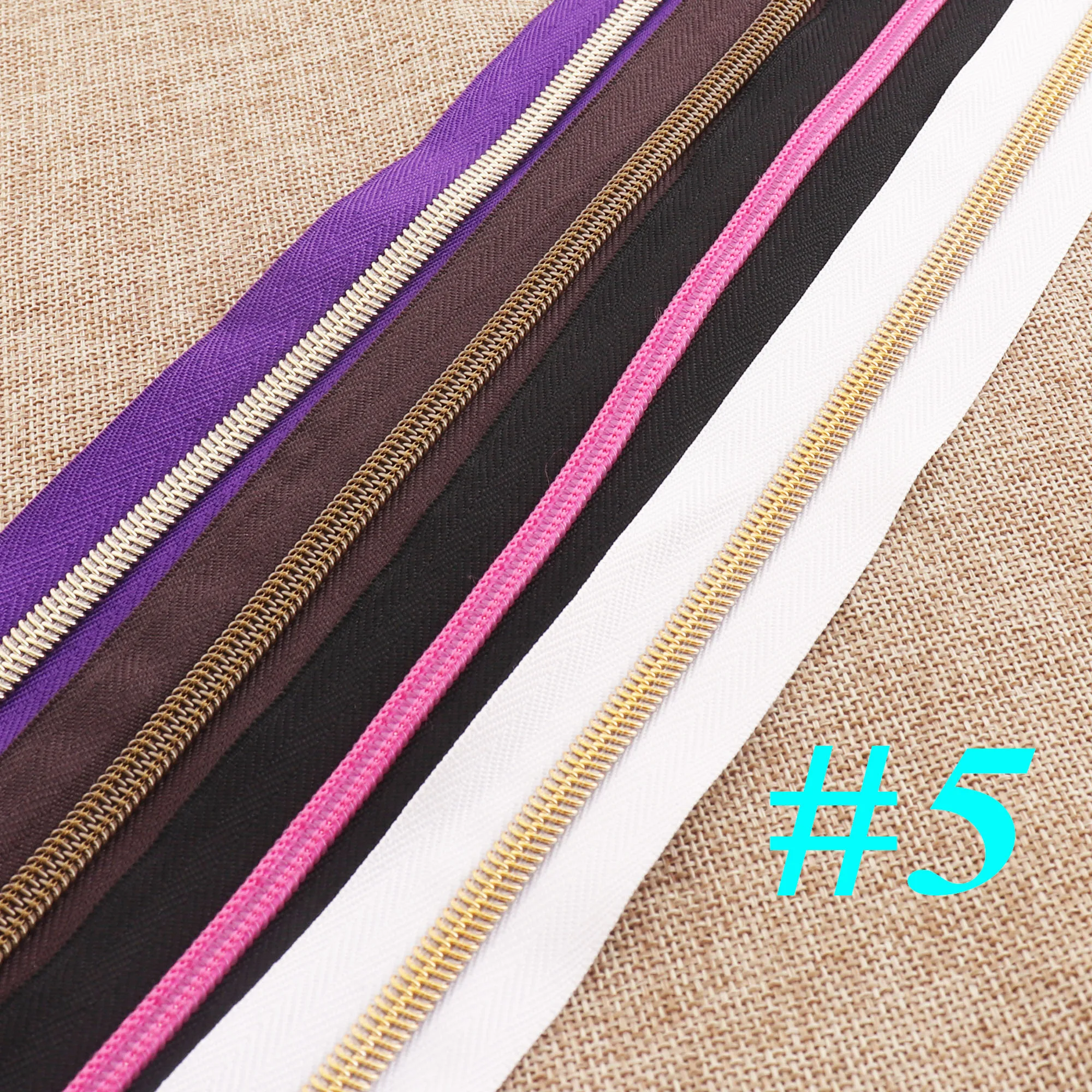 5-10 YARDS White/Purple/Black/Brown Nylon Coil Zippers for Purse Dress Bag Doll Zipper Separating By the Yard-5#