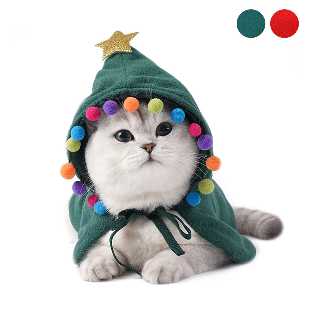 Cute Red Cape for Cat S/M/L Gold Star New Year Clothing Cat Dog Accessories Rope Tie Christmas Costume 2 Colors Pet Goods 2020