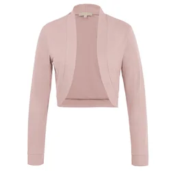 Kate Kasin Frauen Grundlegende Kurze Mäntel Lange Sleeve Open-Front Cropped Tuch 2022 Weibliche Jacke Baumwolle Bolero Shrug Für casual Wear