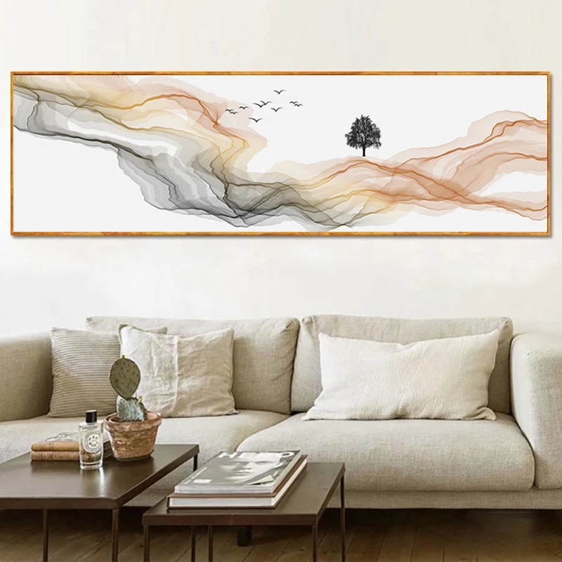 

Modern Abstract Long Canvas Painting Abstract Art Posters and Print Cuadros Wall Art Picture for Living Room Home Decor Unframed